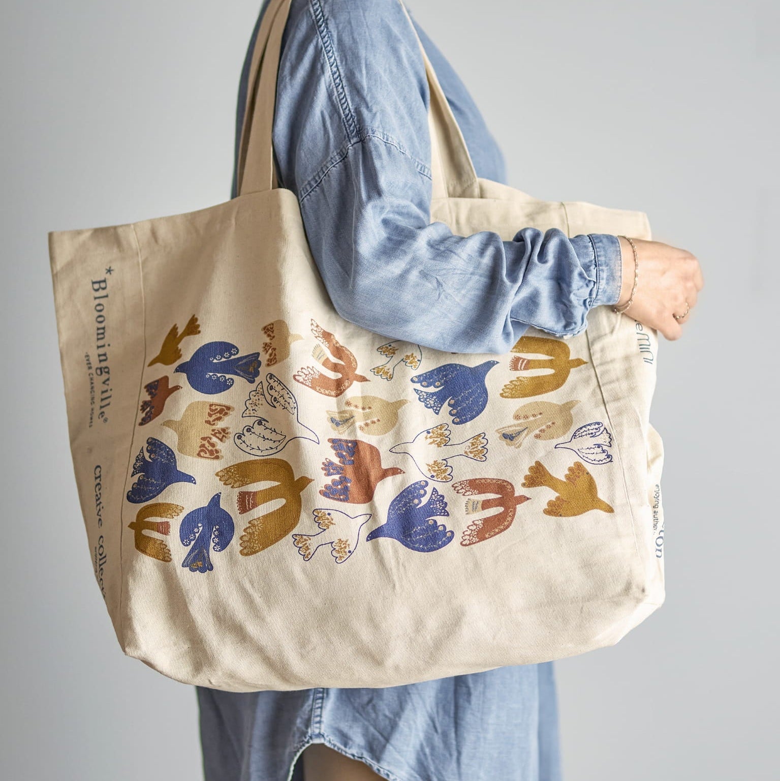 Torba na zakupy Anniversary brązowa bawełniana shopper Bloomingville