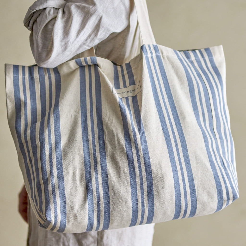 Torba na zakupy Trina plażowa shopper pasy niebieskoszare Bloomingville Bloomingville