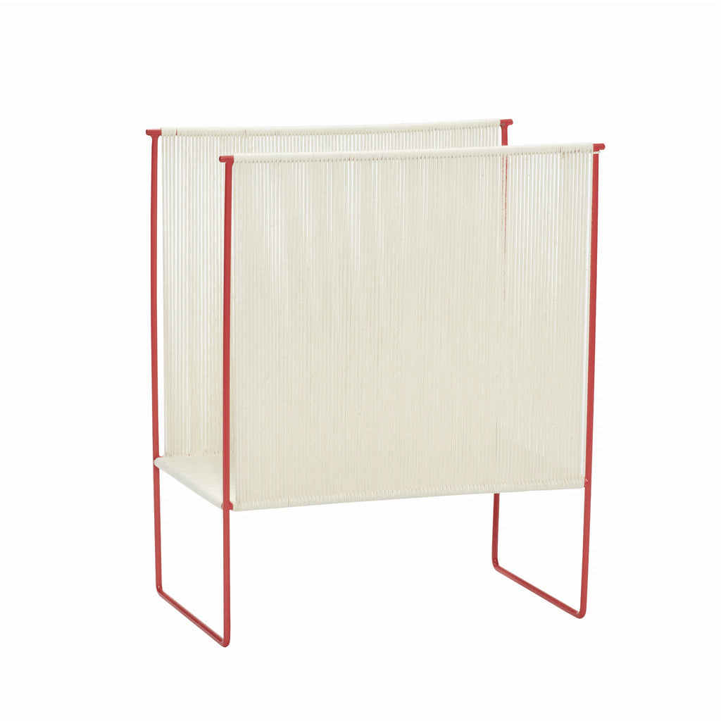 Uchwyt na czasopisma String czerwony/biały 41x25xh50cm Hübsch