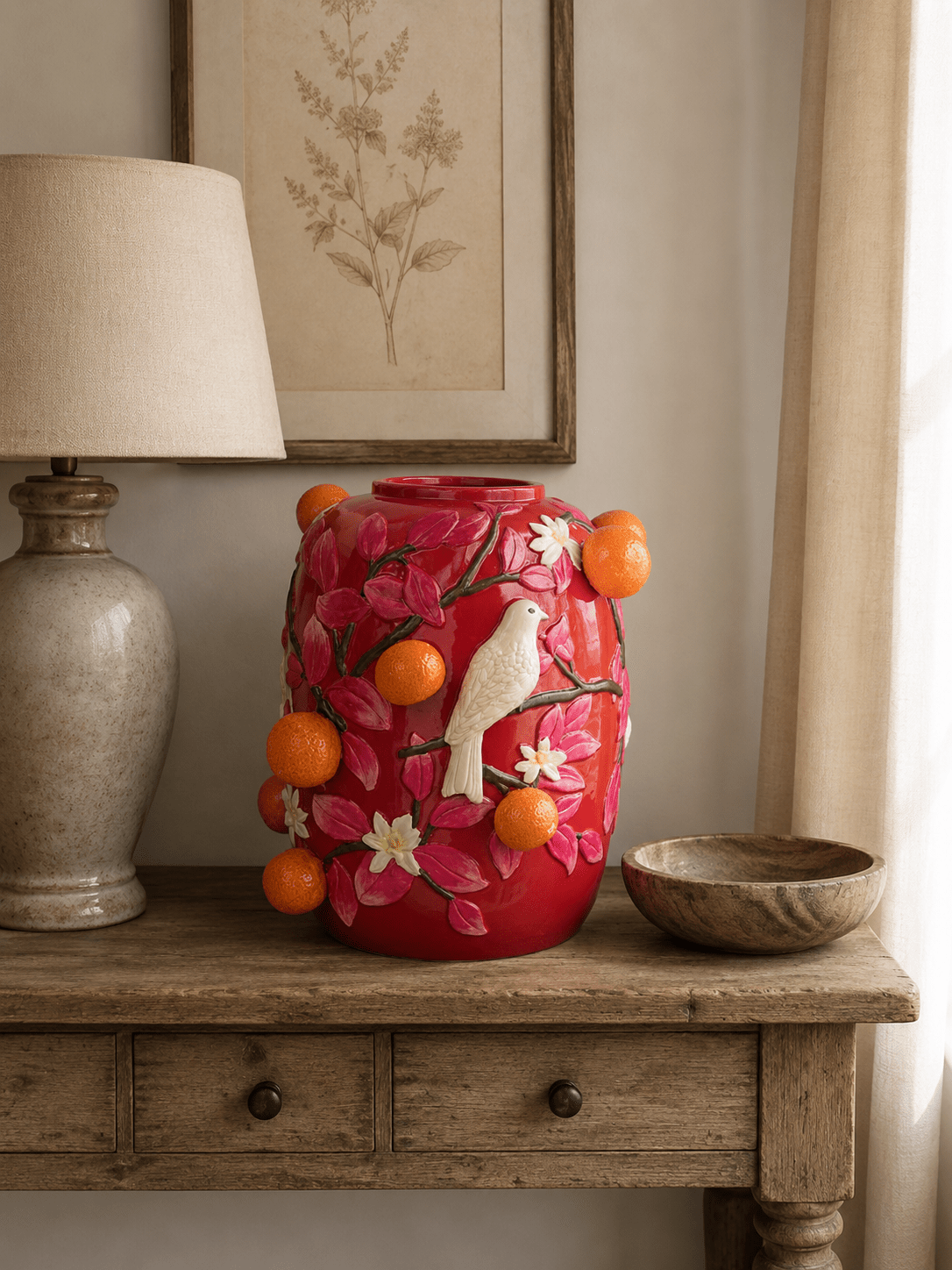 Waza dekoracyjna Giardino di Arancia duża Ø35x41 cm J - LINE