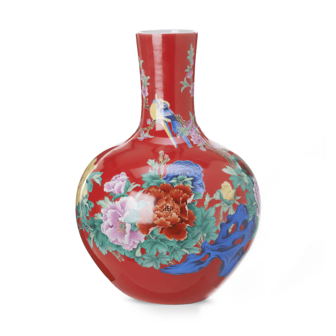 Waza ozdobna Bloom duża czerwona Ø41x57 cm Pols Potten
