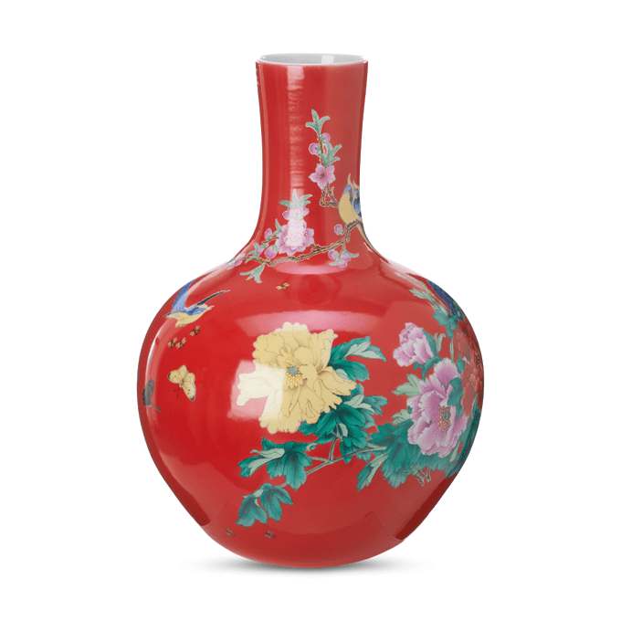 Waza ozdobna Bloom duża czerwona Ø41x57 cm Pols Potten