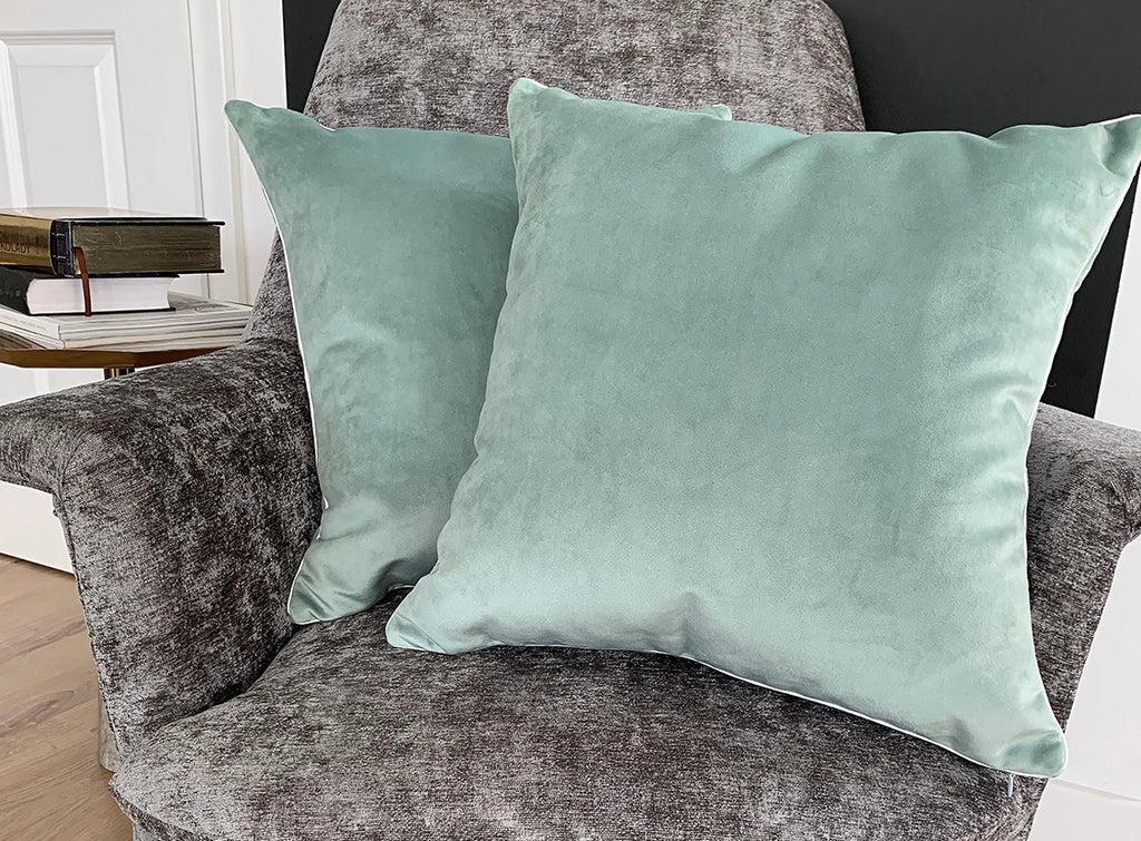 Welurowa poduszka Dark Mint Velvet THE HOMECEPT