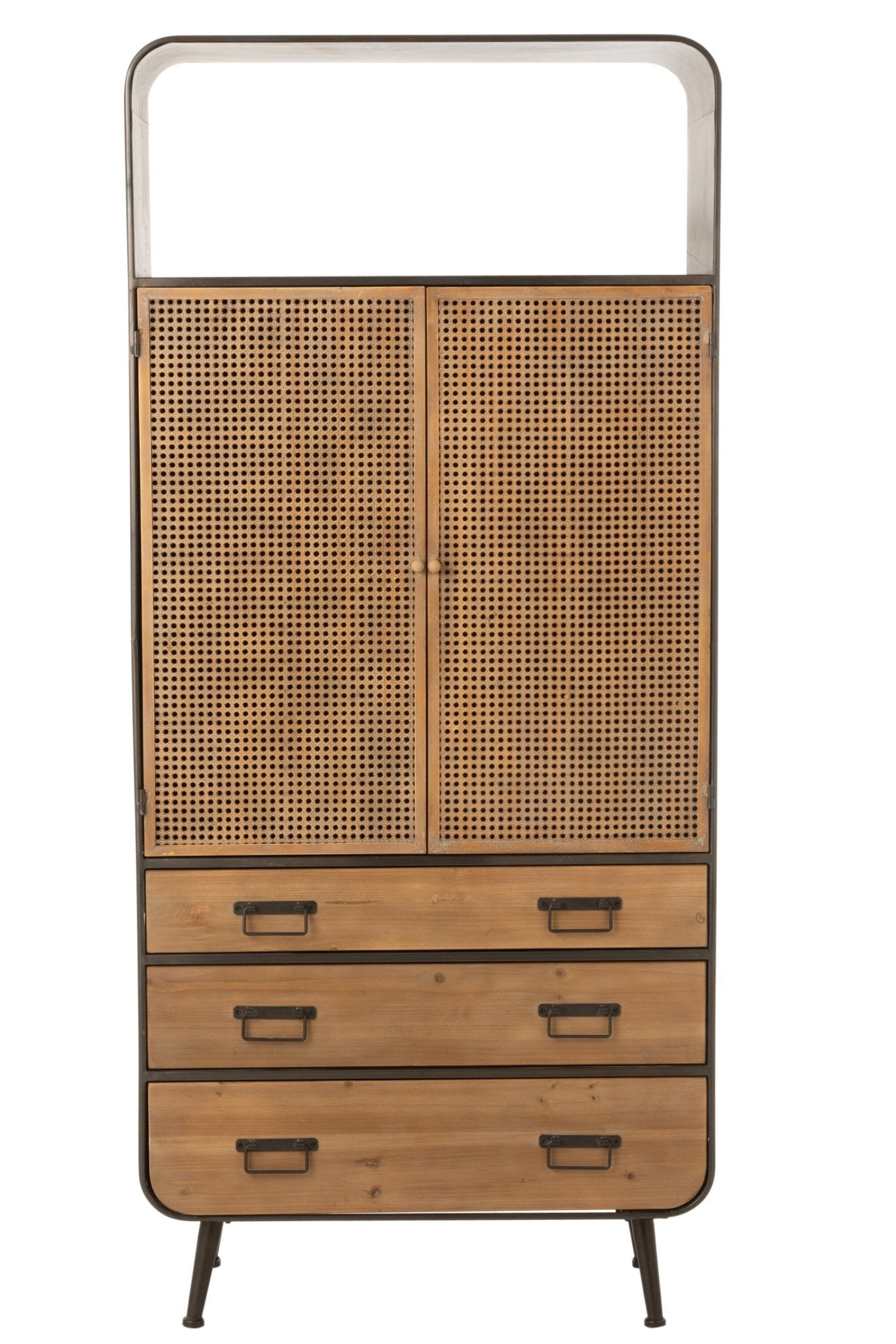 Wysoka komoda Loft High metal drewno szuflady 180 cm J - LINE