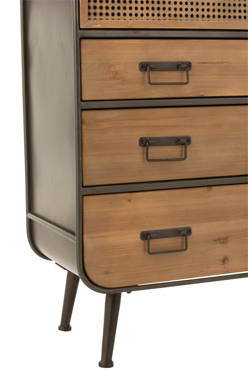 Wysoka komoda Loft High metal drewno szuflady 180 cm J - LINE