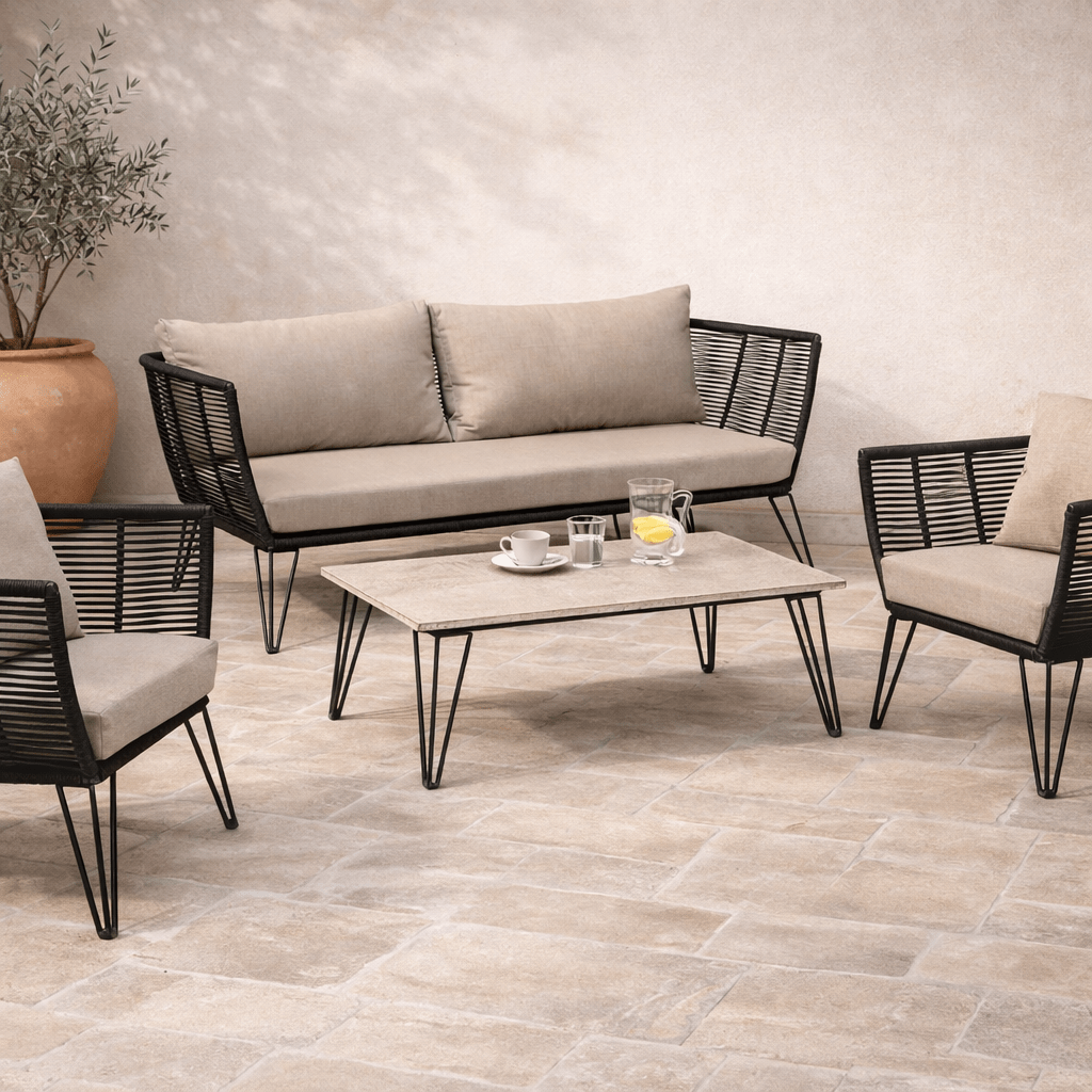 Zestaw mebli ogrodowych MUNDO 2x fotel sofa stolik Bloomingville