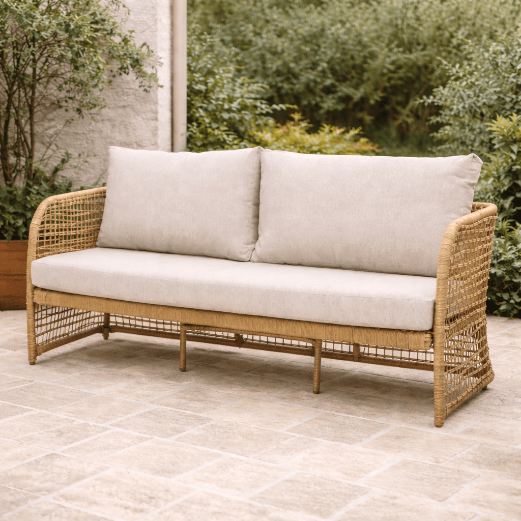 Zestaw mebli ogrodowych Penzano polirattan sofa 2x fotel Bloomingville