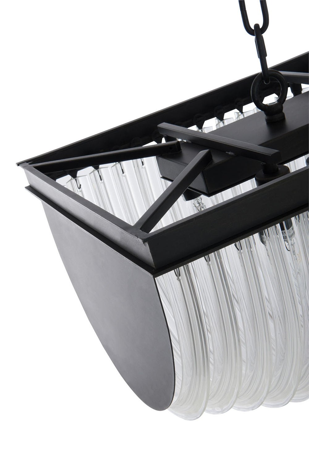 Żyrandol Luna 14 żarówek szkło metal 122 cm J - LINE