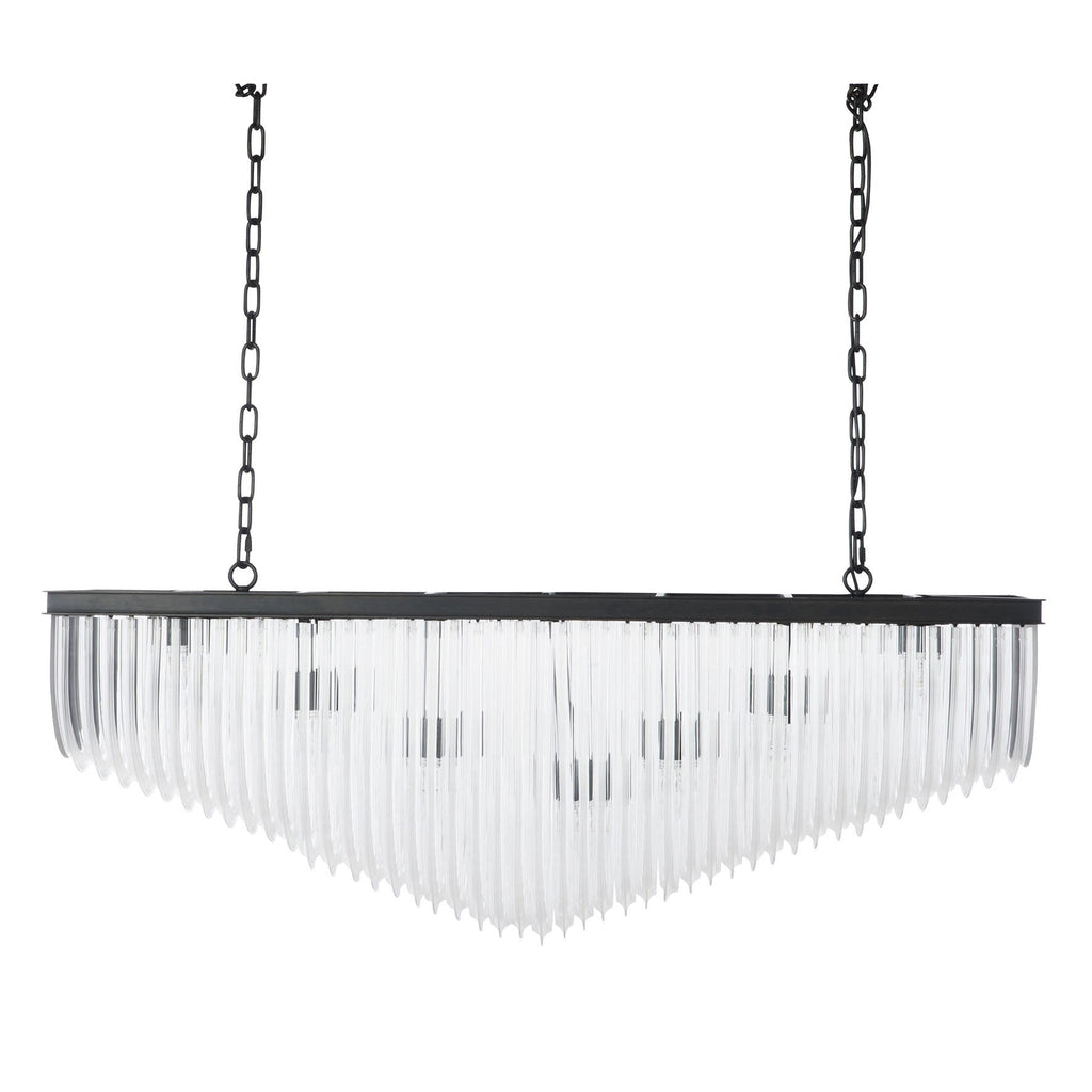 Żyrandol Luna 14 żarówek szkło metal 122 cm J - LINE