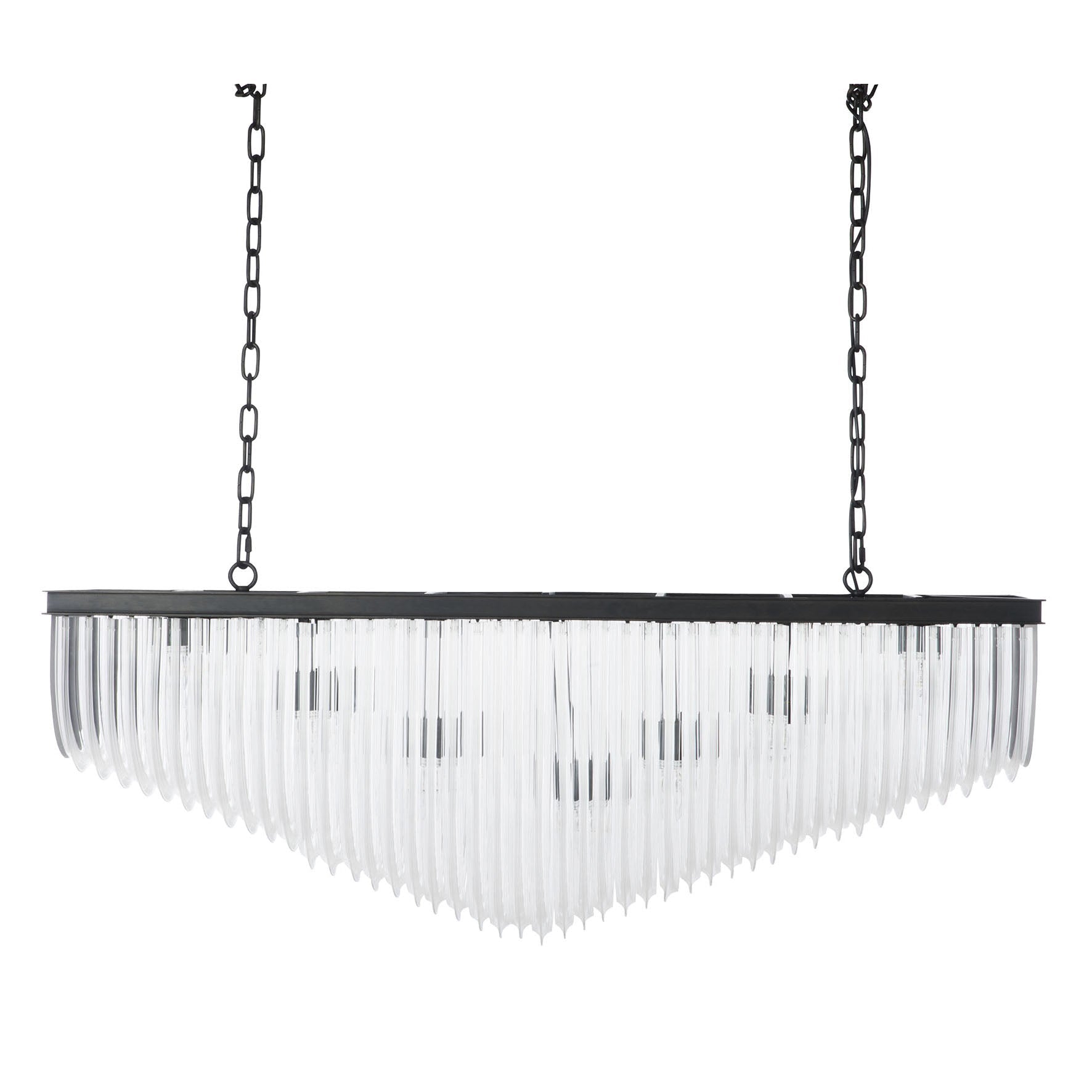 Żyrandol Luna 14 żarówek szkło metal 122 cm J - LINE