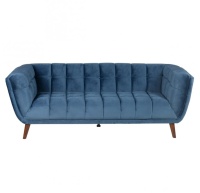 Sofa Beryl 3-osobowa welurowa niebieska