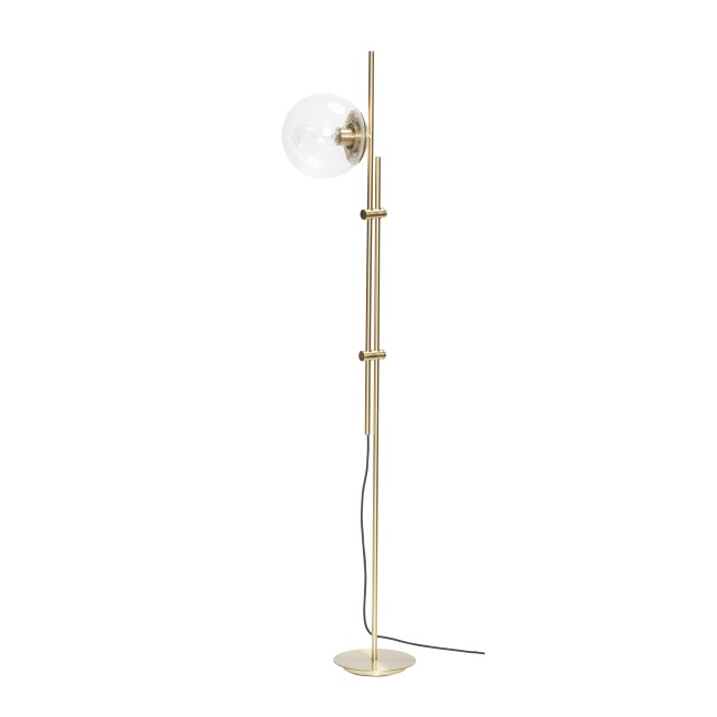 Lampa podłogowa Bubble szklany klosz złota 181 cm, Hubsch
