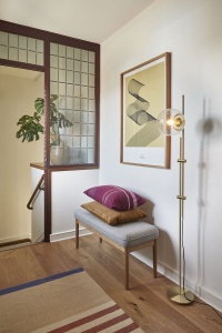 Lampa podłogowa Bubble szklany klosz złota 181 cm, Hubsch