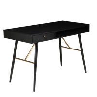 Biurko Verona czarne drewno na metalowych nogach 117x57x76cm 