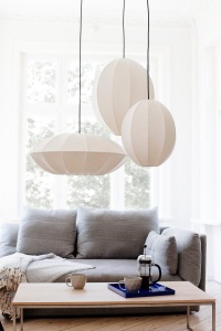 Lampa Indochina Sand Ufo surowy jedwab ø70x27cm