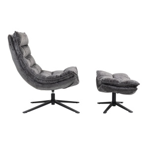 Fotel BRAVA obrotowy szary uszak