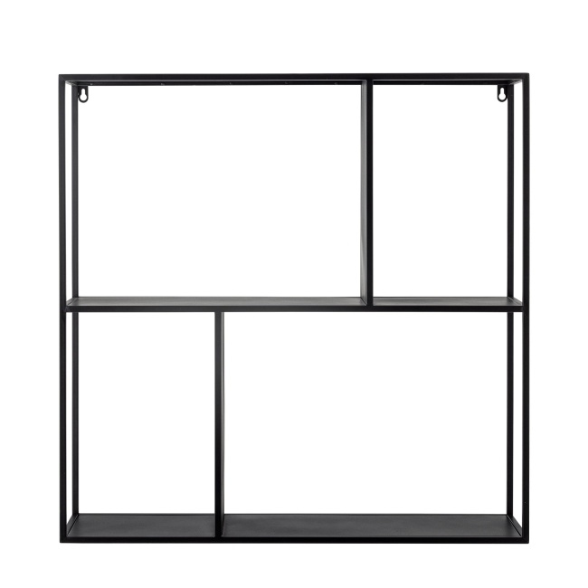 Półka ścienna MACK czarna metalowa 71x71x18 cmPółka ścienna MACK czarna metalowa 71x71x18 cm