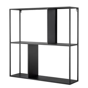 Półka ścienna MACK czarna metalowa 71x71x18 cm