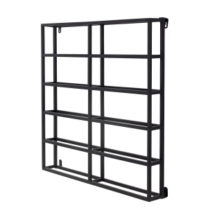 Stojak na wino Magne czarny metalowy 67x67x10 cm