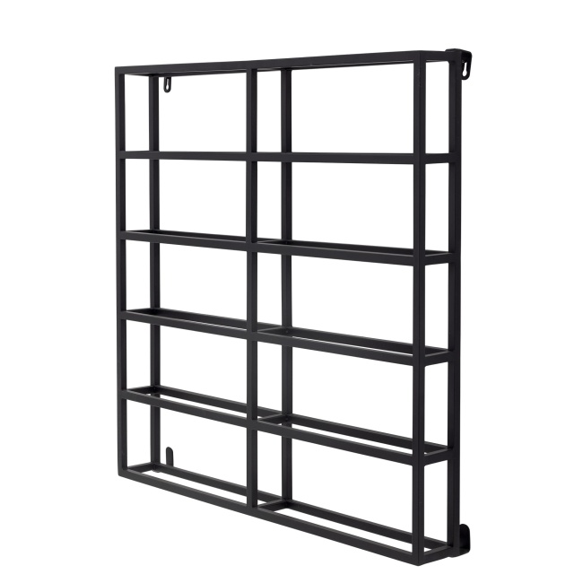 Stojak na wino Magne czarny metalowy 67x67x10 cm