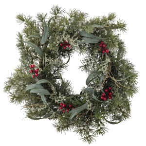 Wieniec świąteczny Pine sosnowy Ø60cm sztuczne kwiaty