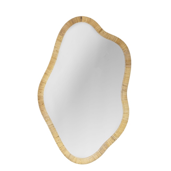 Lustro Ashlie rattanowe asymetryczne 80x50 cm