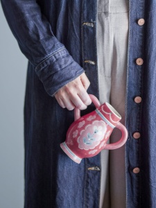 Wazon Odina czerwony kamionka 15 cm