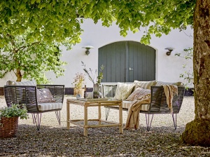 Fotel ogrodowy Mundo czarny Bloomingville 87x72x74 | Homecept