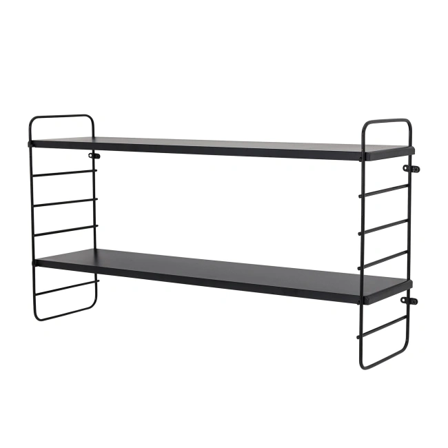 Półka NORTH czarna metal 65x35x15 cm ścienna na kubki
