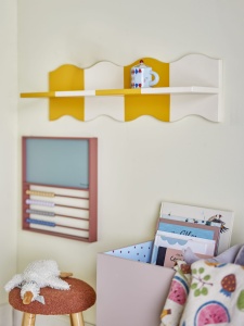 Półka ścienna Bubbi żółta 80x22x17 cm