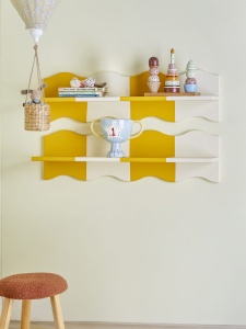 Półka ścienna Bubbi żółta 80x22x17 cm