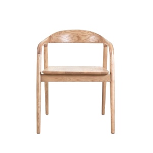 Krzesło do jadalni Olga z podłokietnikami z naturalnego jesionu drewniane