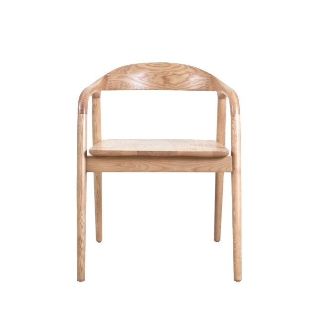 Krzesło do jadalni Olga z podłokietnikami z naturalnego jesionu drewniane
