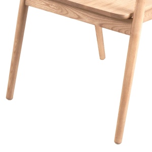 Krzesło do jadalni Olga z podłokietnikami z naturalnego jesionu drewniane