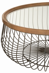 Okrągłe stoliki kawowe Ø100 cm i Ø80 cm ustawione razem w salonie