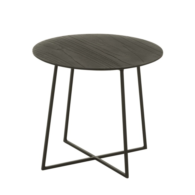 Stolik pomocniczy NOCTA z drewna tekowego Ø45×40 cm