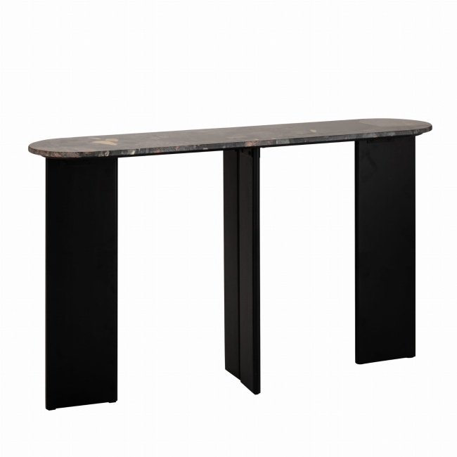 Konsola MATHILDE marmur czarny/brzoskwiniowy 140x81x35 cm