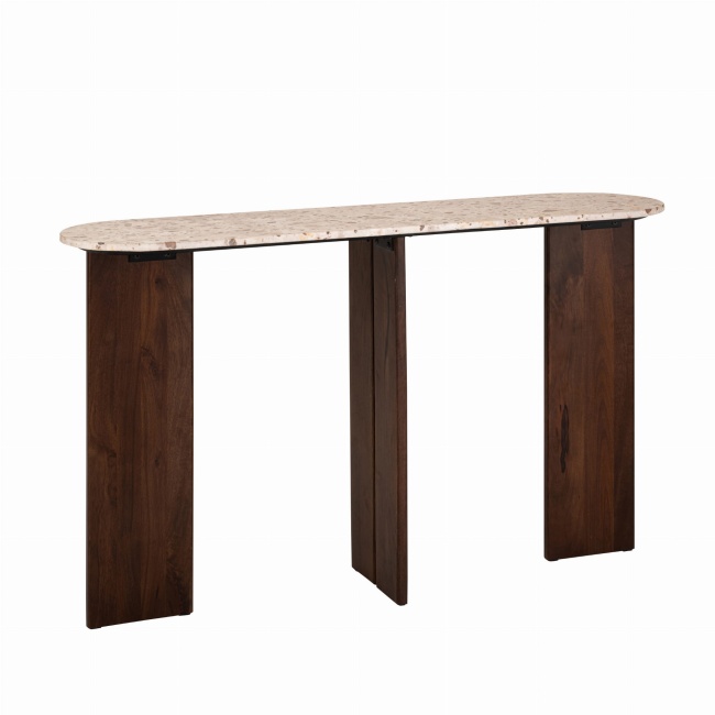 Konsola MATHILDE marmur naturalny beżowy 140x81x35 cm