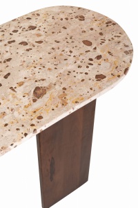 Blat konsoli MATHILDE z beżowego marmuru – naturalne żyłkowanie kamienia