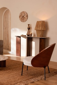 Konsola MATHILDE marmur naturalny beżowy 140x81x35 cm