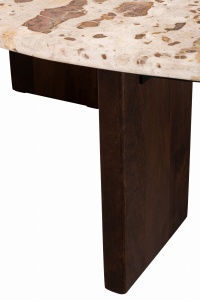 Stolik kawowy MATHILDE marmur naturalny beżowy Śr. 90xH30 cm