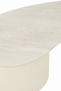 Stolik kawowy MORPHA marmur biały 120x60x37 cm organiczny kształt