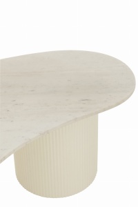 Stolik kawowy MORPHA marmur biały 120x60x37 cm organiczny kształt