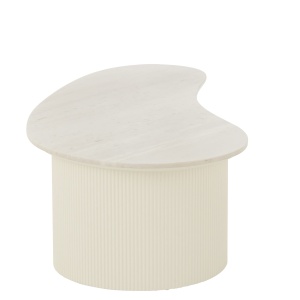 Stolik kawowy MORPHA marmur biały 120x60x37 cm organiczny kształt