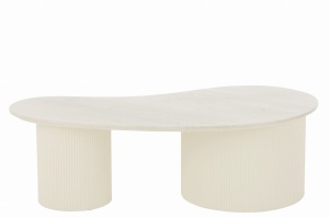 Stolik kawowy MORPHA marmur biały 120x60x37 cm organiczny kształt