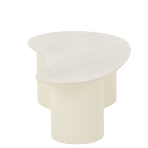 Stolik kawowy MORPHA marmur biały 120x60x37 cm organiczny kształt