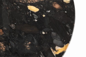 Stolik pomocniczy MATHILDE marmur czarny brzoskwiniowy Śr. 50x50 cm