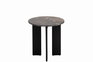 Stolik pomocniczy MATHILDE marmur czarny brzoskwiniowy Śr. 50x50 cm