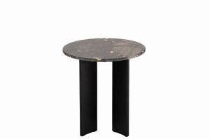 Stolik pomocniczy MATHILDE marmur czarny brzoskwiniowy Śr. 50x50 cm