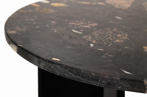 Stolik pomocniczy MATHILDE marmur czarny brzoskwiniowy Śr. 50x50 cm